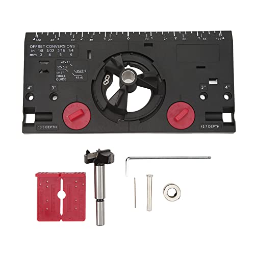 Happyfit 35mm Scharnier langweiliger Scherzscharnierscharnierlochbohrer -Leitfaden mit Cutter und 1/16 Zoll Bit (Schwarz) von HappyFit