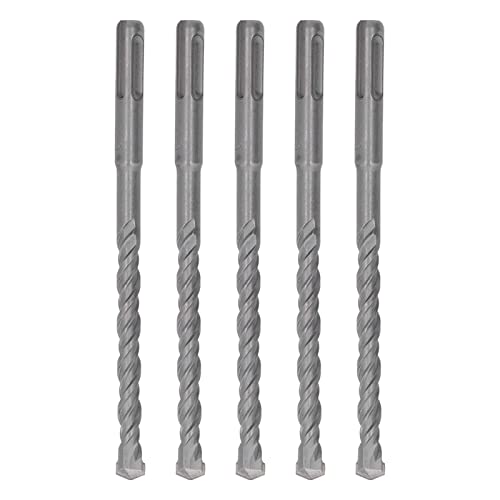 Happyfit 5 Stcs Rotary Hammerbohrer 160 mm Länge 2 Flöte selbst zentrierende Carbidspitze Aufprallbohrer für Ziegelstein Beton Beton (10 mm) von HappyFit
