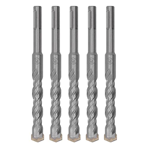 Happyfit 5 Stcs Rotary Hammerbohrer 160 mm Länge 2 Flöte selbst zentrierende Carbidspitze Aufprallbohrer für Ziegelstein Beton Beton (15 mm) von HappyFit