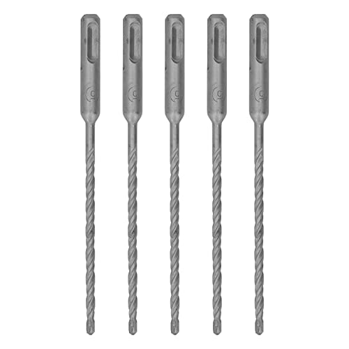 Happyfit 5 Stcs Rotary Hammerbohrer 160 mm Länge 2 Flöte selbst zentrierende Carbidspitze Aufprallbohrer für Ziegelstein Beton Beton (5mm) von HappyFit