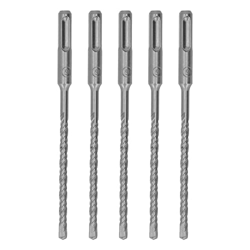 Happyfit 5 Stcs Rotary Hammerbohrer 160 mm Länge 2 Flöte selbst zentrierende Carbidspitze Aufprallbohrer für Ziegelstein Beton Beton (6 mm) von HappyFit