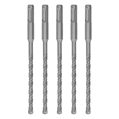 Happyfit 5 Stcs Rotary Hammerbohrer 160 mm Länge 2 Flöte selbst zentrierende Carbidspitze Aufprallbohrer für Ziegelstein Beton Beton (7mm) von HappyFit