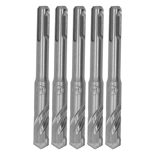 Happyfit 5pcs Rotary Hammer Bohrer Bit Zementte Carbidspitze Spiral 2 Flöten Aufprallbohrer für Ziegelstein 110 mm (14mm) von HappyFit