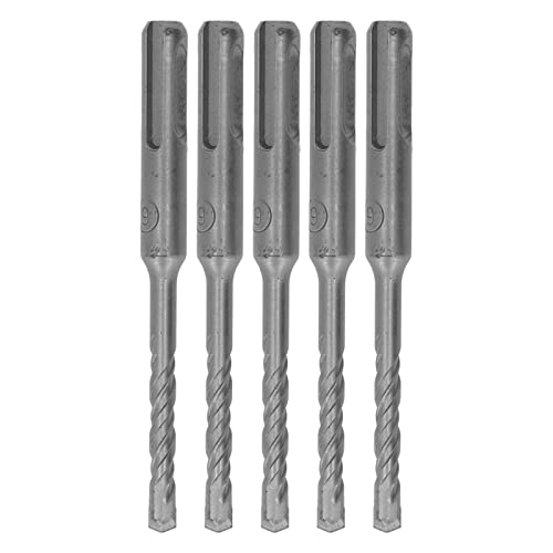 Happyfit 5pcs Rotary Hammer Bohrer Bit Zementte Carbidspitze Spiral 2 Flöten Aufprallbohrer für Ziegelstein 110 mm (6 mm) von HappyFit