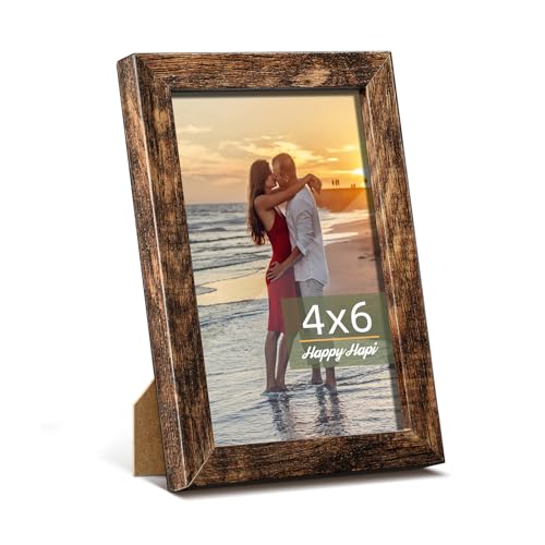 HappyHapi Bilderrahmen aus Holz, 10,2 x 15,2 cm, Braun, für Tischdisplay von Fotos, Gemälden, Puzzles, 1 Packung HappyHapi Bilderrahmen aus Holz, 10,2 x 15,2 cm, Braun, für Tischdisplay von Fotos, Gemälden, Puzzles, 1 Packung von HappyHapi