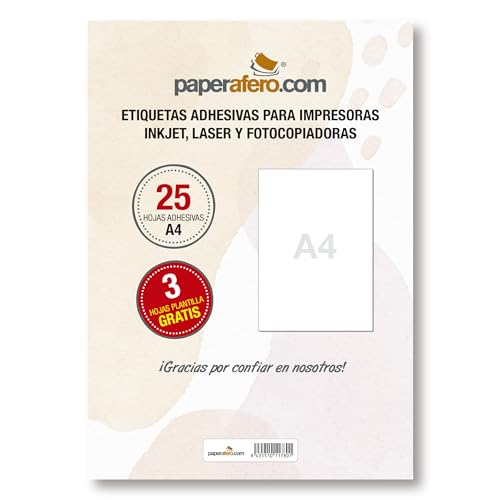 Etiketten Selbstklebend Bedruckbar A4 Paperafero | 25 adressetiketten selbstklebend A4 | Aufkleber zum beschriften | Aufkleber Selbst gestalten von HappyMots