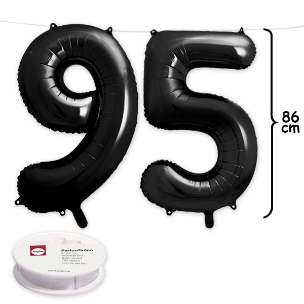 95. Geburtstag, XXL Zahlenballon Set 9 & 5 in schwarz, 86cm hoch von Happygoods GmbH