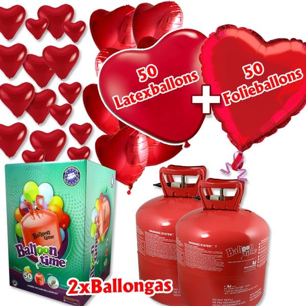 Love Ballongas-Set mit 50 Herzballons von Happygoods GmbH