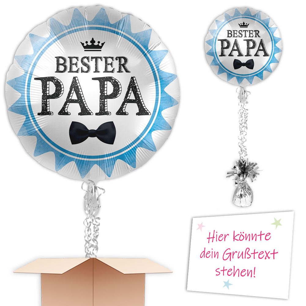 "Bester Papa", rund silber-hellblau Ø 35cm von Happygoods GmbH