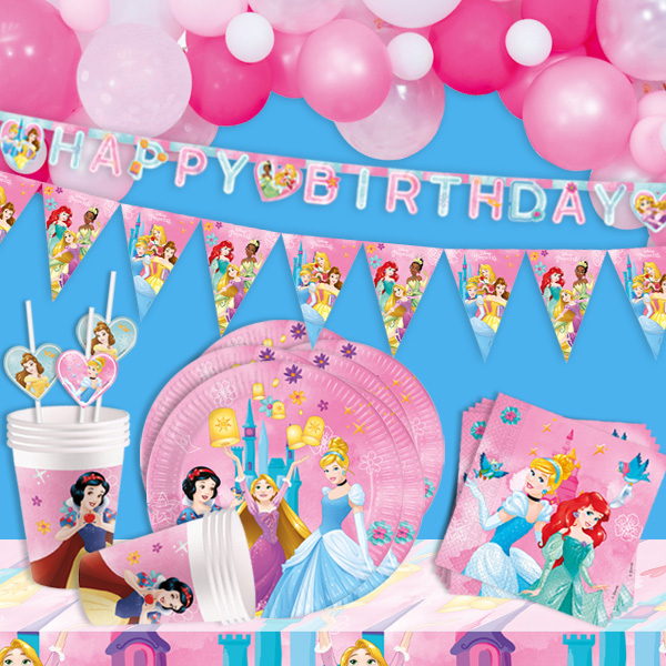 Disney Princess Mottopartyset XL, 118-teilig, Dekoration für Kids von Happygoods GmbH