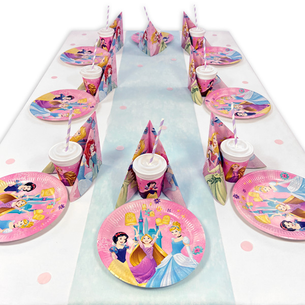 Disney Prinzessinnen Tischdeko Set bis 8 Kinder, 56-teilig von Happygoods GmbH