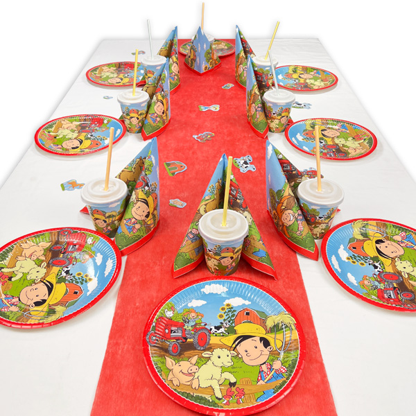 Flos Bauernhof Tischdeko Set bis 8 Kinder, 56-teilig von Happygoods GmbH