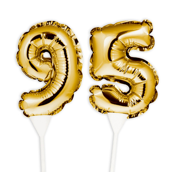 Folienballon-Kuchenpicker zum 95. Geburtstag, Zahl 9 & 5, selbstaufblasend von Happygoods GmbH