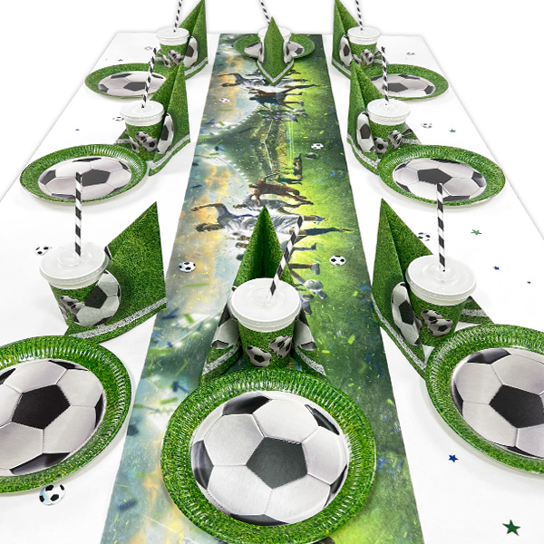 Fußball Tischdeko Set bis 16 Gäste, 90-teilig von Happygoods GmbH