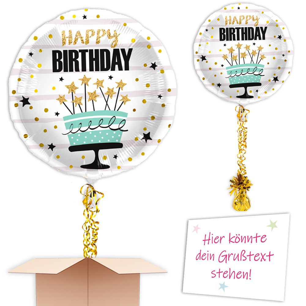 Geburtstagstorte "Happy Birthday" als Ballon verschicken von Happygoods GmbH