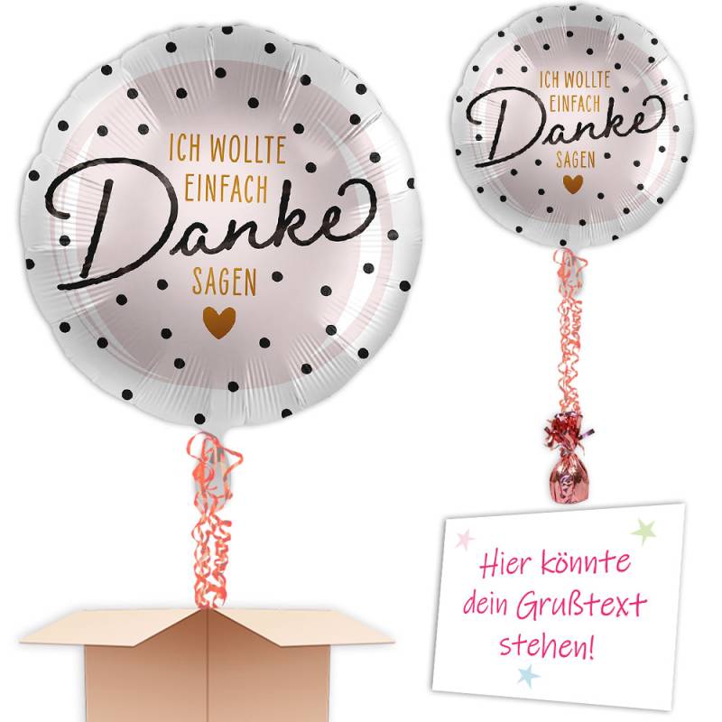 Ballon "Ich wollte einfach Danke sagen" inkl. Helium, Ballonbänder, Gewicht von Happygoods GmbH