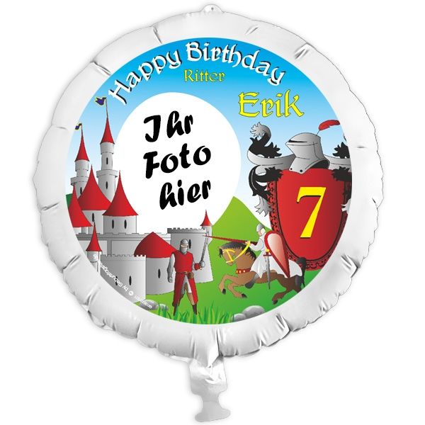 Geschenkballon mit Foto für Ritterparty u. Kindergeburtstag +Name von Happygoods GmbH