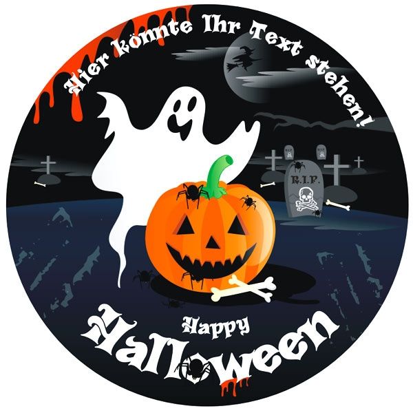 Happy Halloween Tortenaufleger mit eigenem Text! von Happygoods GmbH