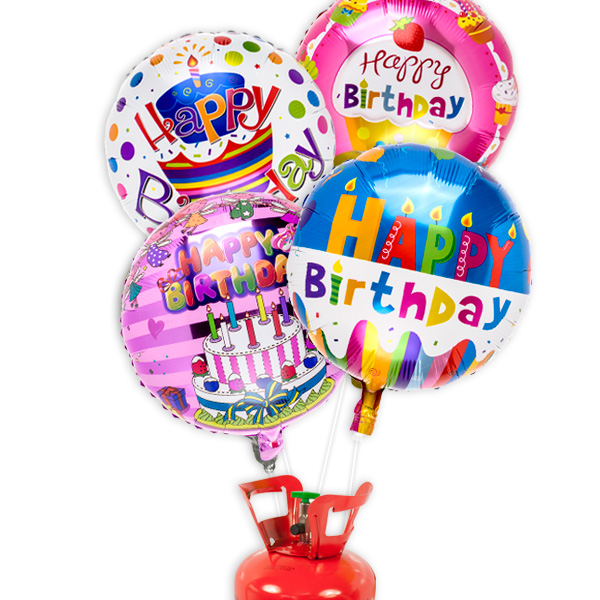 Heliumballon-Set "Happy Birthday", 5-teilig von Happygoods GmbH