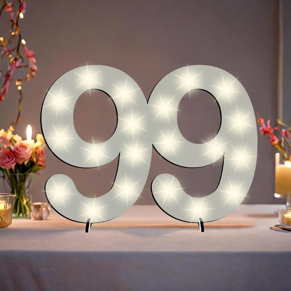 XXL Zahl weiß zum 99. Geburtstag, mit 20 LEDs, ca. 40cm x 30cm XXL Zahl weiß zum 99. Geburtstag, mit 20 LEDs, ca. 40cm x 30cm von Happygoods GmbH