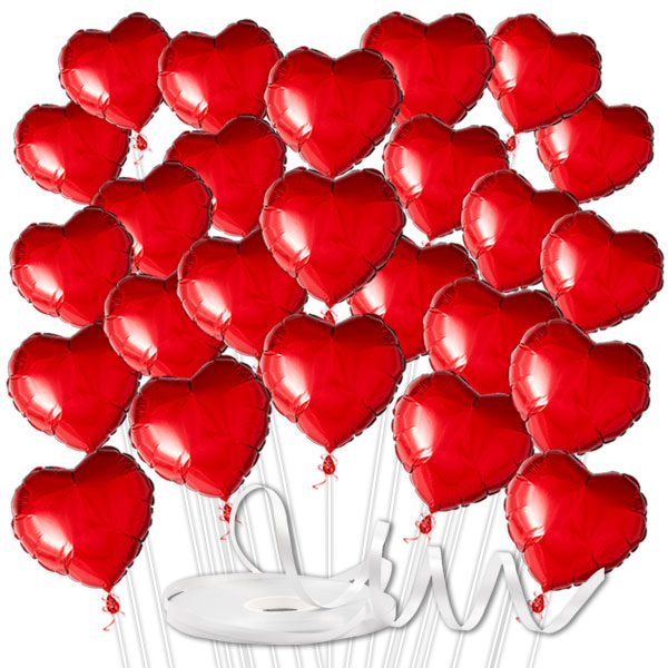 Love Ballonset mit 50 Herzballons und 50m Ballonschnur von Happygoods GmbH