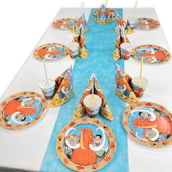 "Mammut" Tischdeko Set für 16 Kinder, Steinzeit Party, 89-teilig von Happygoods GmbH