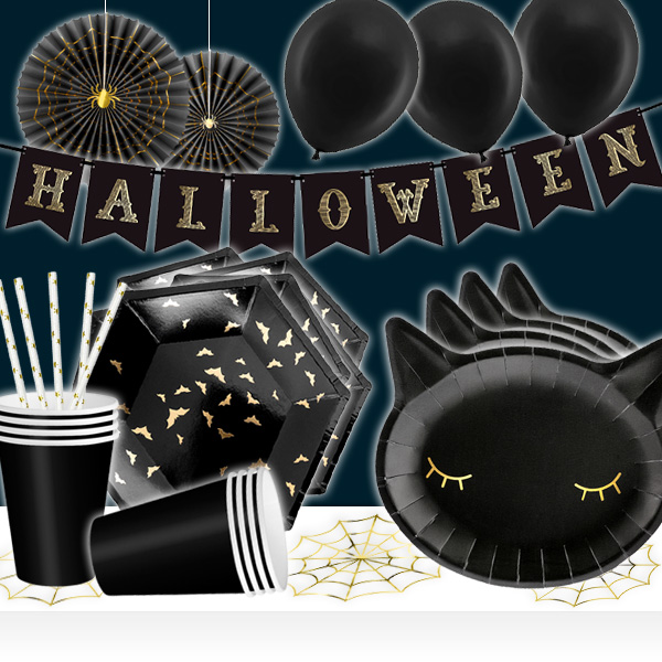 Partyset für Halloween mit Tisch und Raumdeko, 36-teilig von Happygoods GmbH