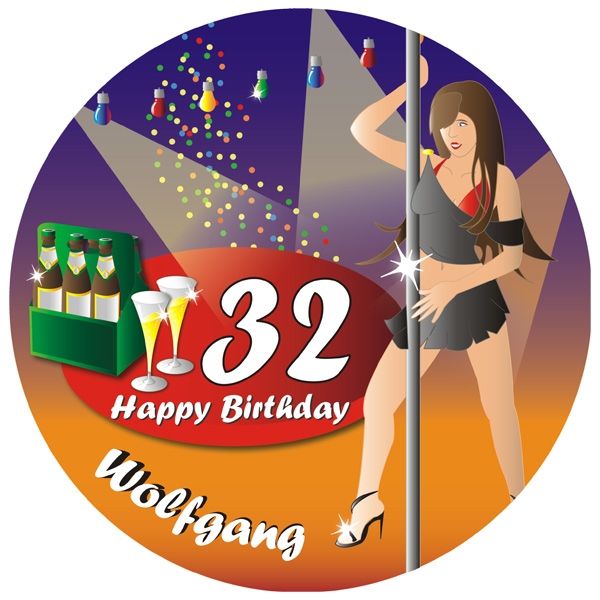 Partytime Tortenbild mit Vorname und Alter – rund von Happygoods GmbH