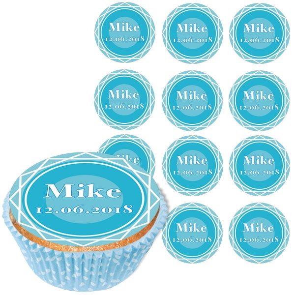Personalisierte Muffinaufleger, 12 Stück, Junge Geburt, d= 5cm, Z12 Personalisierte Muffinaufleger, 12 Stück, Junge Geburt, d= 5cm, Z12 von Geburtstagsfee