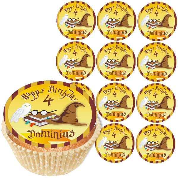 Personalisierte Muffinaufleger, 12 Stück, Zauberer, d= 5cm von Happygoods GmbH