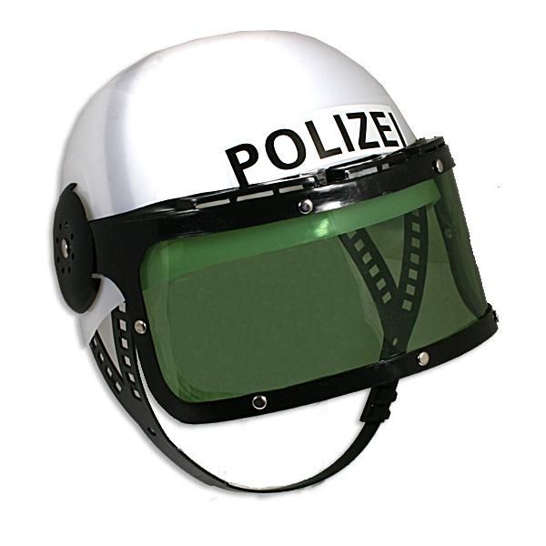 Polizeihelm aus Kunststoff, 55 cm für Kinderkostüm als Polizist, verstellbar von Aurich