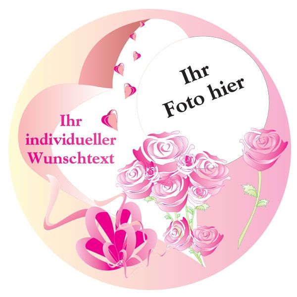 Tortenaufleger Muttertag mit Foto und eigenem Text – rund von Happygoods GmbH