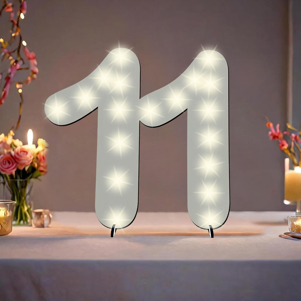 XXL Zahl weiß zum 11. Geburtstag, mit 40 LEDs, ca. 70cm x 50cm XXL Zahl weiß zum 11. Geburtstag, mit 40 LEDs, ca. 70cm x 50cm von Happygoods GmbH