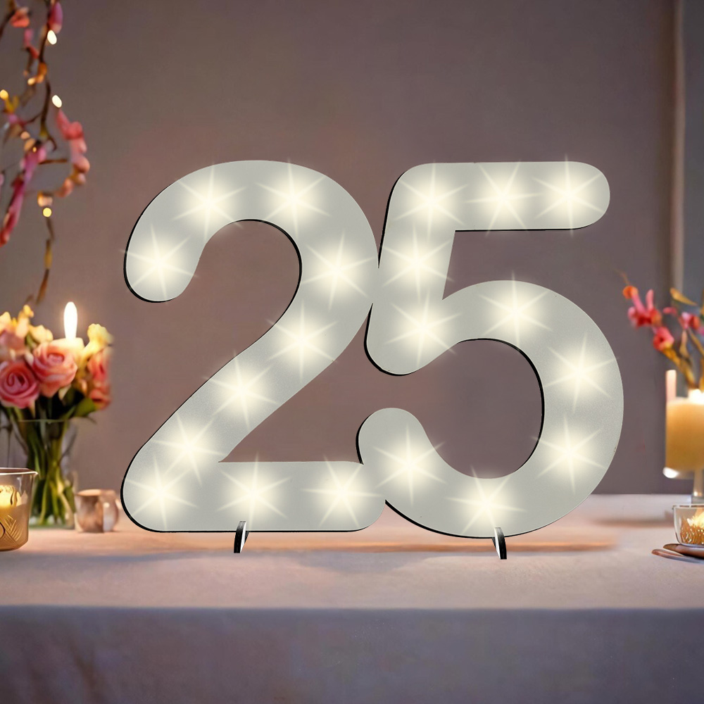 XXL Zahl weiß zum 25. Geburtstag, mit 40 LEDs, ca. 70cm x 50cm XXL Zahl weiß zum 25. Geburtstag, mit 40 LEDs, ca. 70cm x 50cm von Happygoods GmbH