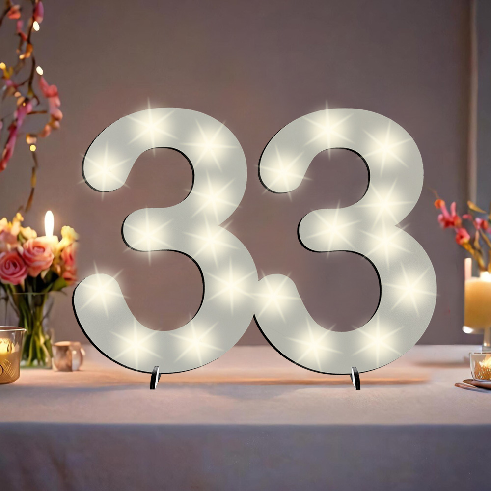XXL Zahl weiß zum 33. Geburtstag, mit 40 LEDs, ca. 70cm x 50cm XXL Zahl weiß zum 33. Geburtstag, mit 40 LEDs, ca. 70cm x 50cm von Happygoods GmbH
