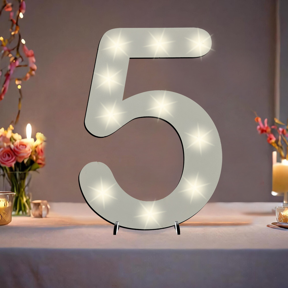 XXL Zahl weiß zum 5. Geburtstag, mit 10 LEDs, ca. 17cm x 30cm XXL Zahl weiß zum 5. Geburtstag, mit 10 LEDs, ca. 17cm x 30cm von Happygoods GmbH