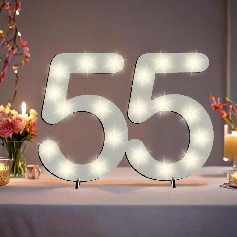 XXL Zahl weiß zum 55. Geburtstag, mit 40 LEDs, ca. 70cm x 50cm XXL Zahl weiß zum 55. Geburtstag, mit 40 LEDs, ca. 70cm x 50cm von Happygoods GmbH