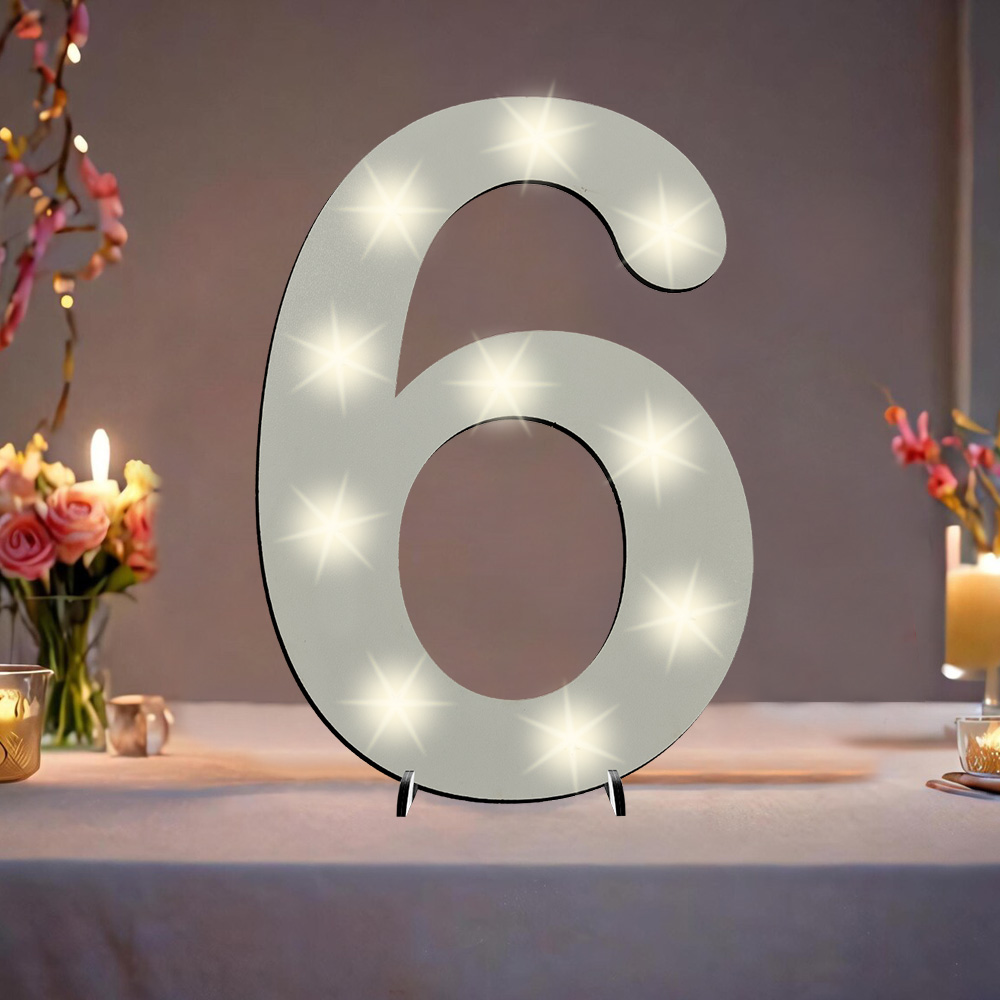 XXL Zahl weiß zum 6. Geburtstag, mit 20 LEDs, ca. 25cm x 50cm XXL Zahl weiß zum 6. Geburtstag, mit 20 LEDs, ca. 25cm x 50cm von Happygoods GmbH