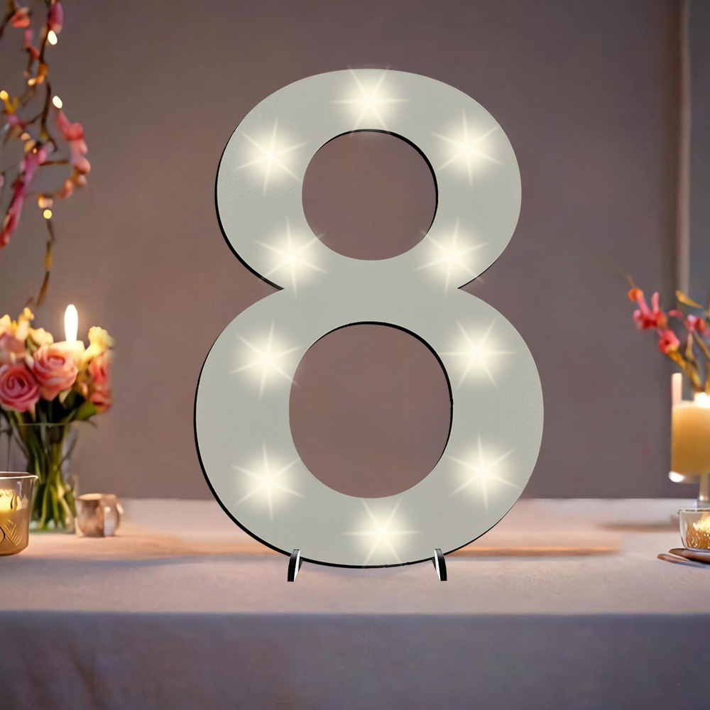 XXL Zahl weiß zum 8. Geburtstag, mit 10 LEDs, ca. 17cm x 30cm XXL Zahl weiß zum 8. Geburtstag, mit 10 LEDs, ca. 17cm x 30cm von Happygoods GmbH