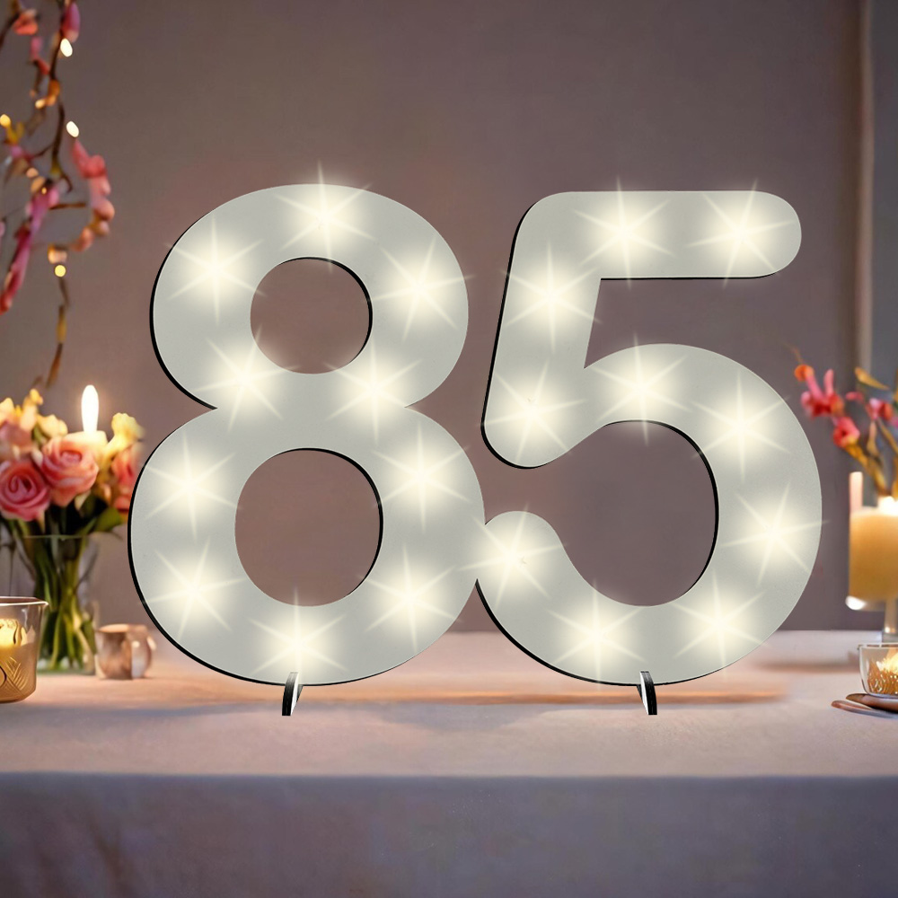 XXL Zahl weiß zum 85. Geburtstag, mit 40 LEDs, ca. 70cm x 50cm XXL Zahl weiß zum 85. Geburtstag, mit 40 LEDs, ca. 70cm x 50cm von Happygoods GmbH