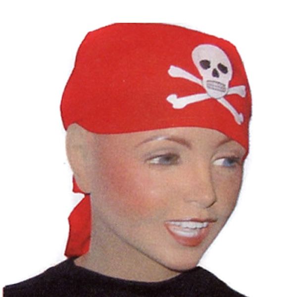 rotes Piratenkopftuch für Piratenkostüm von Kindern, 1 Stück von Aurich
