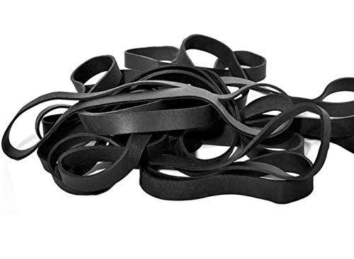 10 Stück schwarze, 17,8 cm große, dicke elastische Gummibänder im Set für Mülleimerband, Seil, Aktenordner, starke Gummibänder für Büro, Zuhause, Schule, Industrie von Happyupcity