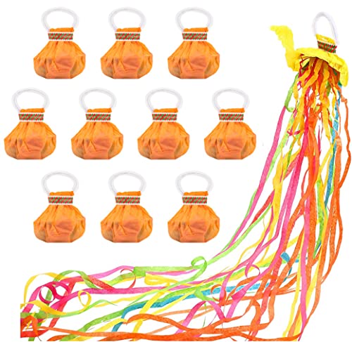 Happyupcity 10 bunte Hand-Wurfschlangen, Papier-Überwurf, Konfetti-Popper, Party-Luftschlangen, Spinnen-Seiden-Konfetti für Geburtstag, Hochzeit, Abschlussfeier von Happyupcity