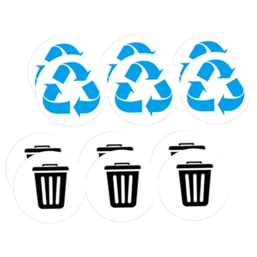 Happyyami 1 Satz Recycling Aufkleber Für Mülltrennung Selbstklebende Für Abfallbehälter Für Zuhause Büro Und Plätze 12 Stück von Happyyami