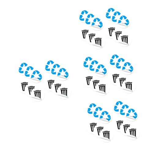 4 Sätze Selbstklebende Abfalltrennungsaufkleber Für Mülltonnen Wasserdichtes Design Zur Müllsortierung Für Recycling Und Restmüllbehälter Erkennbare Für Haushalt 12 Stück * 4 von Happyyami