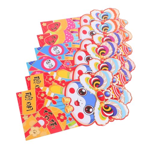 6 Stück Chinesische Neujahrsrote Umschläge Jahr Schlange Karikatur Geldpakete für Festlichkeiten und Hochzeiten für von Happyyami