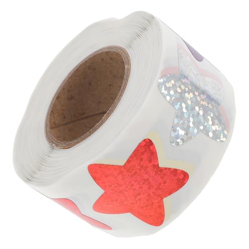 Happyyami 1 Rolle Aufkleber Für Belohnungsverhalten Bunt Vinyl Schaum Kleine Aufkleber Gelbe Sternaufkleber Kindergarten Farbig Fünf Kinderaufkleber Schule Aufkleber Name Papier von Happyyami