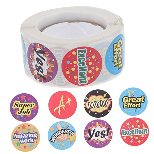 Happyyami 1 Rolle Belohnungssticker für Selbstklebende Cartoon Aufkleber für Schule und Motivation für Lehrer und Erzieher von Happyyami