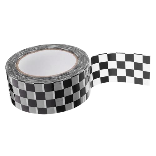 Happyyami 1 Rolle Schwarz-weiß kariertes Band wickeln Klebeband Verschlussband für Verpackungen DIY Verpackungsband vintage deko Dichtungsband Dichtband Packband für Paket bopp von Happyyami
