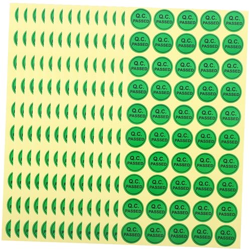 Happyyami 1 Satz Aufkleber Mit Qualitätsprüfausweis Aufkleber Für Aufkleber-etiketten Haftetiketten Qualitätskontrolle Aufkleber Qc-testaufkleber Lagergeprüfte Etiketten Green 1000 Stück von Happyyami